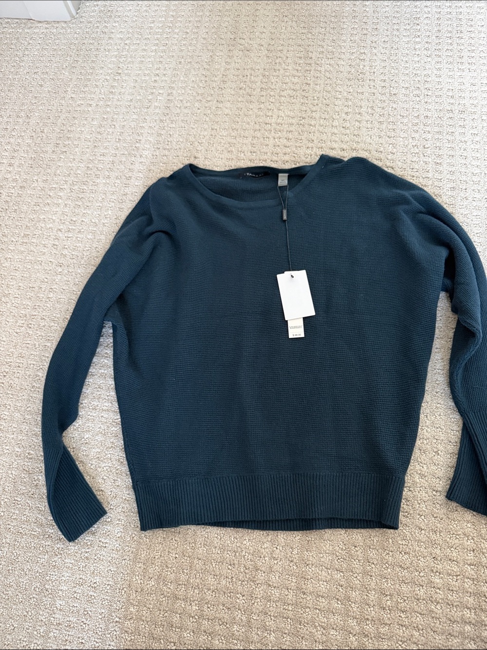 Tahari Women's Crewneck Sweater in Deep Teal sz Small